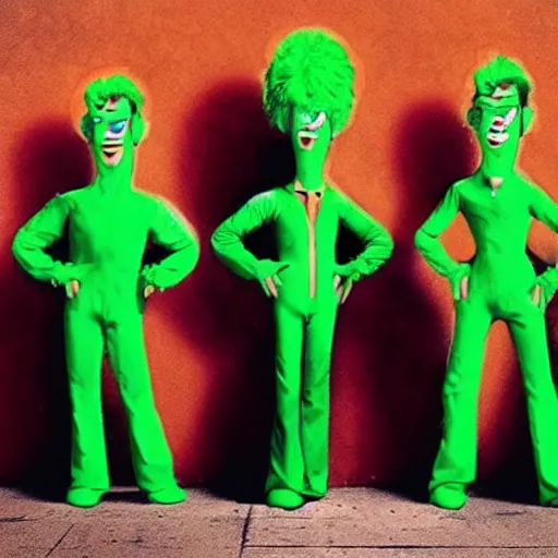 Prompt: Rolling Stones as gumby characters