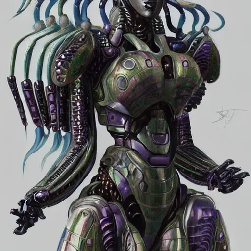 Image similar to a mech version of african medusa, very symmetrical, highly detailed, by vitaly bulgarov, by joss nizzi, by ben procter, by steve jung, concept art, quintessa, metal gear solid, transformers, concept art world, pinterest, artstation, unreal engine