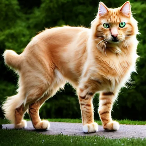 Prompt: a feline golden retriever - cat - hybrid, animal photography