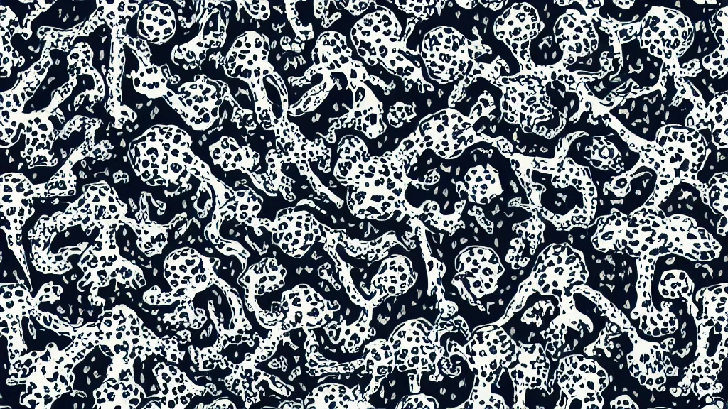 Image similar to seamless bone pattern in the style of van gogh, eerie, dark, crowded, scary, foggy, artstation, digital art.