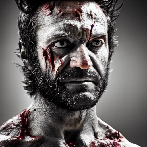 Image similar to wolverine, the walking dead zombie, full body shot, butcher by yousuf karsh, golden hour, realistic, body shot, sharp focus, 8 k high definition, insanely detailed, intricate, elegant