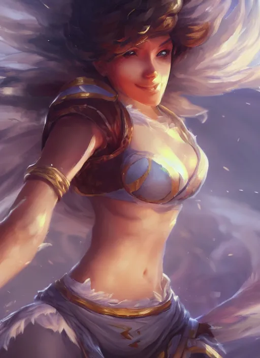 Image similar to taliyah, from league of legends, au naturel, fighting, 裸 体, hyper detailed, digital art, trending in artstation, cinematic lighting, studio quality smooth render, unreal engine 5 rendered, octane rendered, art style by klimt and nixeu and ian sprigger and wlop and krenz cushart