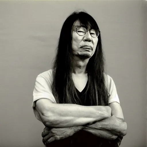 Image similar to keiji haino, portrait, 3 5 mm film, by annie liebovitz