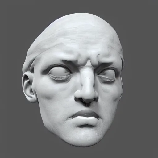 Image similar to a neon ring over the neck renaissance statue head, 3 d render