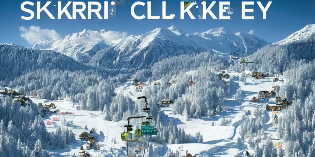 Image similar to poster for a ski resort