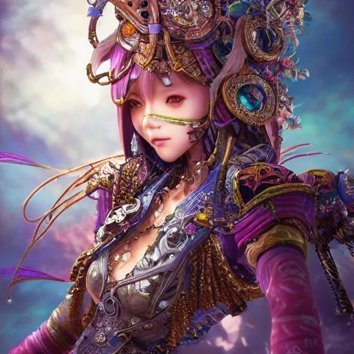 Prompt: ! dream studio portrait of legit kind colorful female holy mech paladin gunmeng machiki absurdly beautiful, elegant, young sexy elegant woman, super fine surreal detailed face illustration by kim jung gi, iraq nadar, intricate lines, sharp focus, vibrant colors, matte, octopath voyager, final fantasy, unreal engine highly rendered, global illumination, radiant light, intricate environments