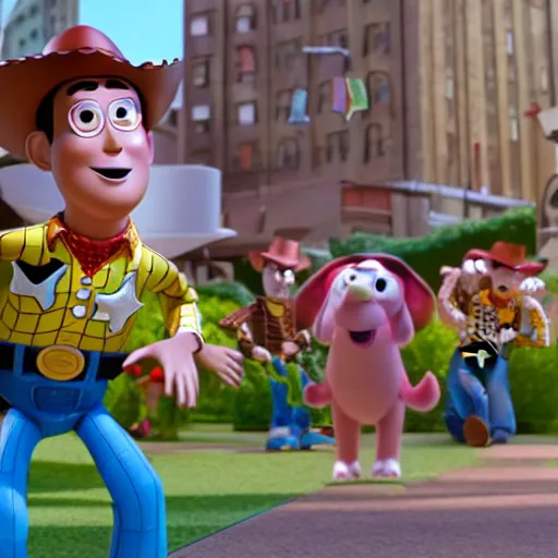 Prompt: where in waldo in toy story 3, 3 d render, 8 k, vivid, medium shot, wes anderson frame style