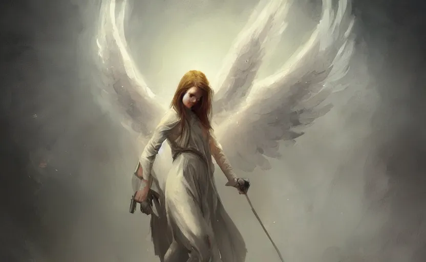 Image similar to A painting of an Angel trending on artstation in the style of Greg Rutkowski