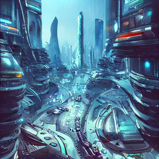 Prompt: Persian empire futuristic cyberpunk city, large scale epic trending on artstation