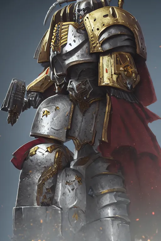 Image similar to armor portrait heros warhammer 4 0 k horus heresy fanart - the primarchs emperor by johannes helgeson animated with vfx concept artist & illustrator global illumination ray tracing hdr fanart arstation zbrush central hardmesh 8 k octane renderer comics stylized