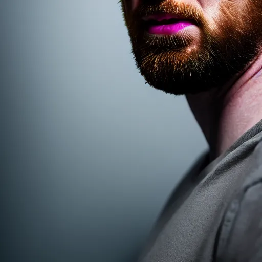 Image similar to Photo of Chris Evans, close-up, high detail, studio, ominous background, smoke, 85mm Sigma Art Lens