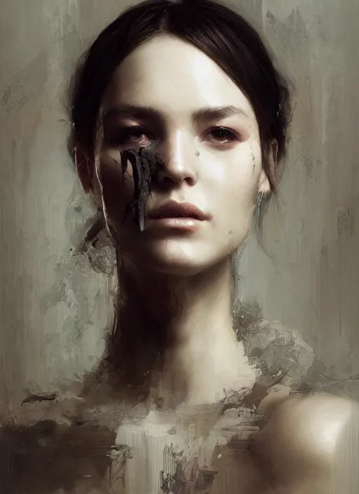 Prompt: portrait of beautiful woman made of ash and smoke, intricate, elegant, highly detailed, digital photography, art by artgerm ruan jia and greg rutkowski