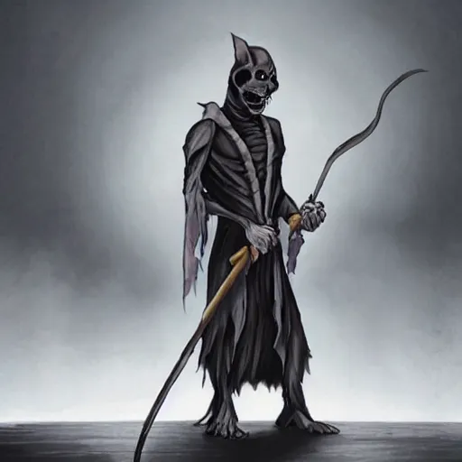 Image similar to a photo of master splinter as the grim reaper