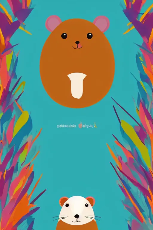 Prompt: minimalist boho style art of a colorful hamster, illustration, vector art