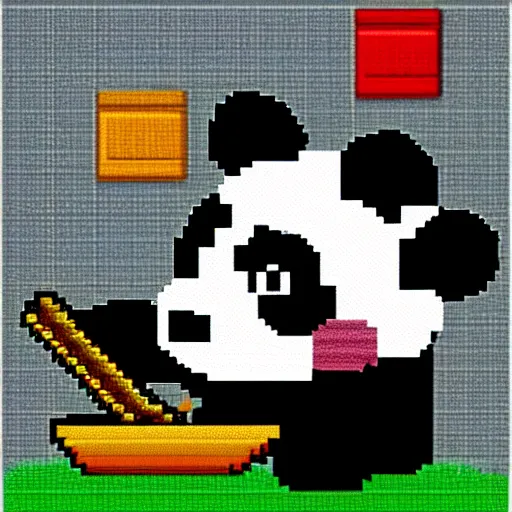 Prompt: panda pixel art