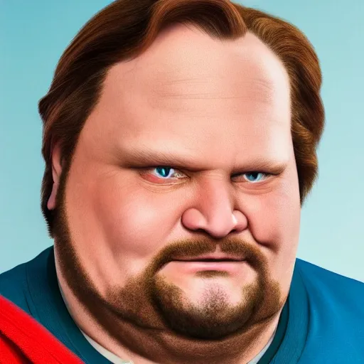 Image similar to stunning award winning hyperrealistic hdr 8 k highly detailed portrait photo of comic book guy as a real human