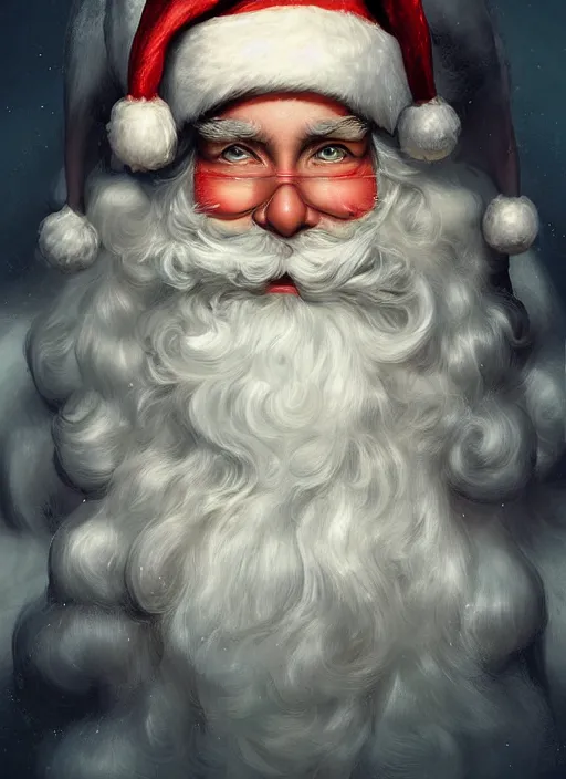 Image similar to digital _ painting _ of _ female santa clause _ by _ filipe _ pagliuso _ and _ justin _ gerard _ symmetric _ fantasy _ highly _ detailed _ realistic _ intricate _ port