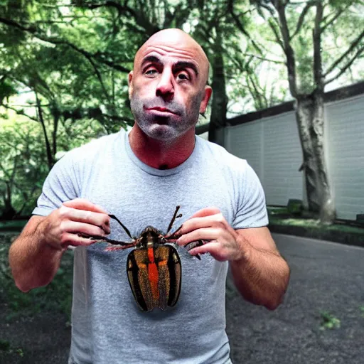 Image similar to joe rogan eating a bug