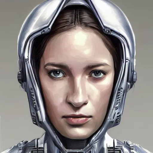 Image similar to portrait of a woman by greg rutkowski, she is about 3 0 years old, slavic, pretty, blond hair with two strans around her face, devastated expression, helplessness and denial, she is wearing a futuristic space gear, highly detailed portrait, digital painting, artstation, concept art, smooth, sharp foccus ilustration, artstation hq.