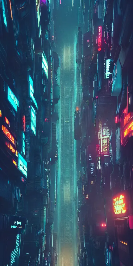 Image similar to low angle, epic cyberpunk cityscape :: blade runner, James Guilleard, beeple ,laurie greasley, dan mcpharlin :: ornate, dynamic, particulate, rich colors, intricate, elegant, highly detailed, centered, artstation, smooth, sharp focus, octane render, 3d