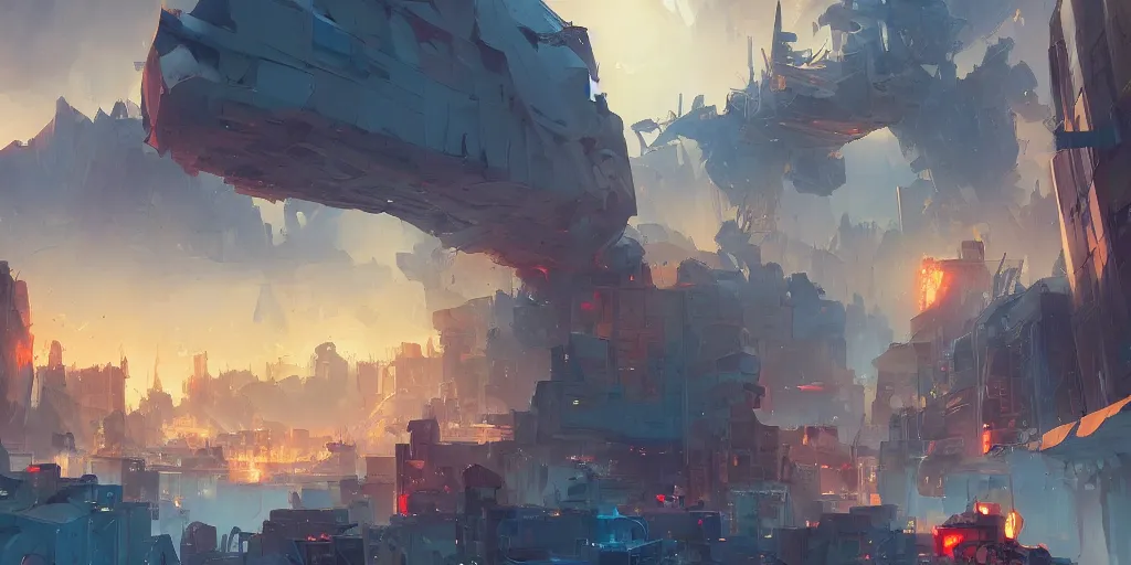 Image similar to a destroyed city after science fiction magic bombe explosion, blue electric arcs, arcane series style, landscape, game design fanart by concept artist gervasio canda, behance hd by jesper ejsing, by rhads, makoto shinkai and lois van baarle, ilya kuvshinov