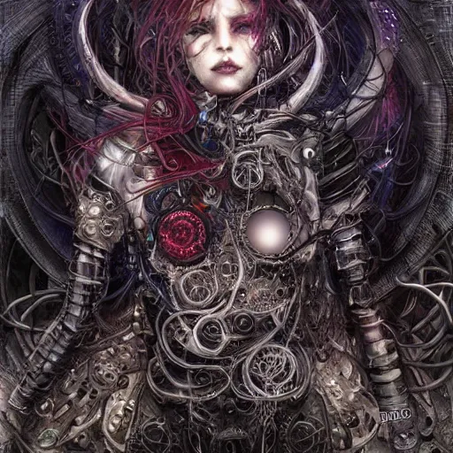 Prompt: cybernetic demon dreaming, lsd, circuitry, intricate detail, royo, whealan, hd,