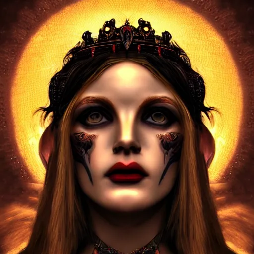 Prompt: perfectly - centered close - up portrait - photograph of goddess of death, cgi, anisotropic filtering, high definition textures, 4 kuhdtv, 8 k resolution, 1 6 k, 3 2 k, meticulous details, maximalist, shaders, rtx on.