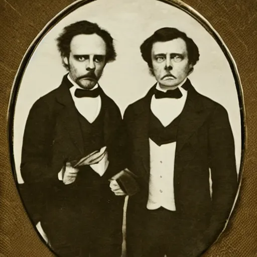 Prompt: photo of rick and morty, 1 8 8 0 s style.