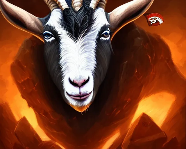 Image similar to goat nfl logo, deep focus, d & d, fantasy, intricate, elegant, highly detailed, digital painting, artstation, concept art, matte, sharp focus, illustration, hearthstone,