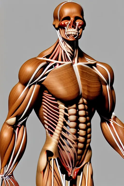 Image similar to anatomically accurate model of the full human muscular system, full body, intricate parts, fine details, hyper - realistic