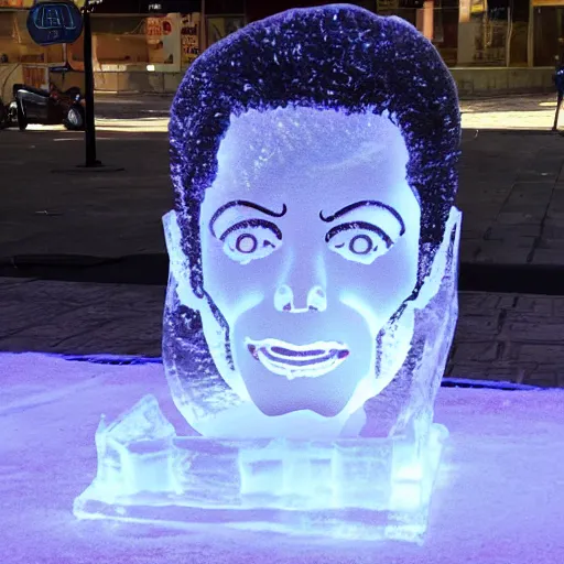 Prompt: ice sculpture of michael jackson