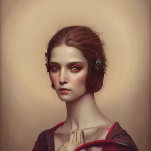 Image similar to a portrait of a young woman, by tom bagshaw