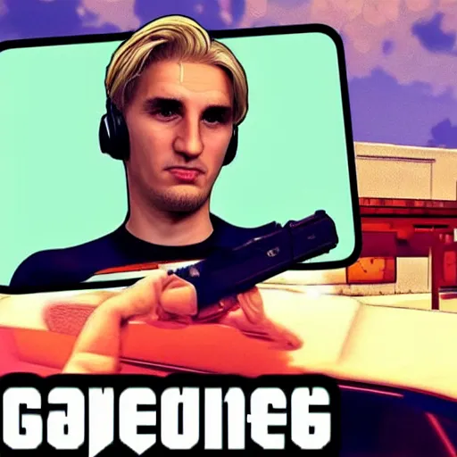 Image similar to XQC as a GTA character in a loading screen