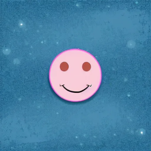 Image similar to a pink and blue circle with a smiley face, vector art by shitao, featured on deviantart, digital art, irridescent, adafruit, flat shading