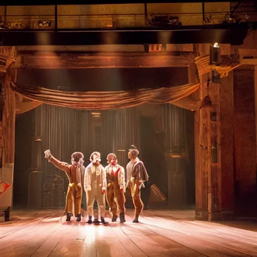 Image similar to Burton Guster in Hamilton, production still, stage lighting