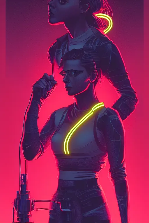 Image similar to portrait of a girl with a biomechanic scale and neon light by Laurie Greasley and Greg Rutkowski , Discodiffusion style, highly detailed, trending on artstation