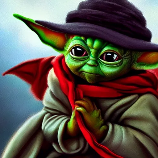 Prompt: baby yoda, a wonderful emotional neoclassical portrait, dramatic light, digital art, renaissance, oil painting, scenic, dramatic