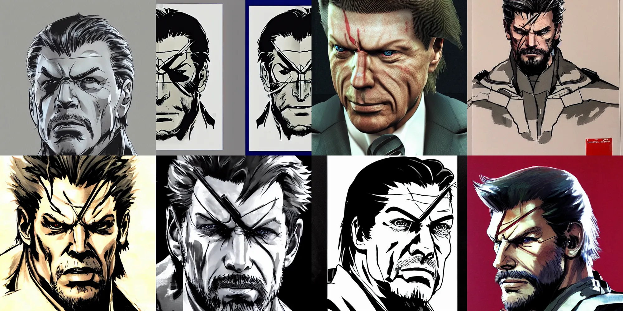 Prompt: vince mcmahon as a character in metal gear solid, clean shaven, drawn by yoji shinkawa, 8 k, high detailed