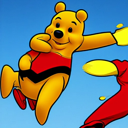 Prompt: winnie the poo as a comic book super hero