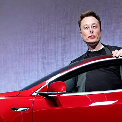 Prompt: elon musk getting electrocuted by his own Tesla car