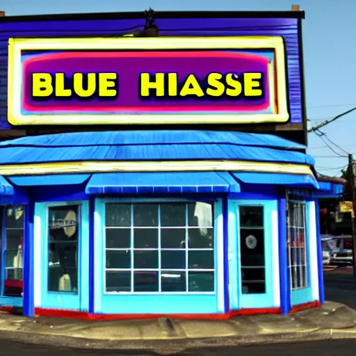 Prompt: blue waffle house