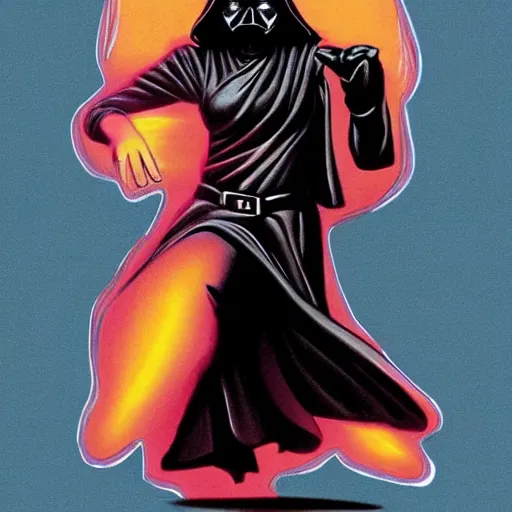 Image similar to female darth mother running away