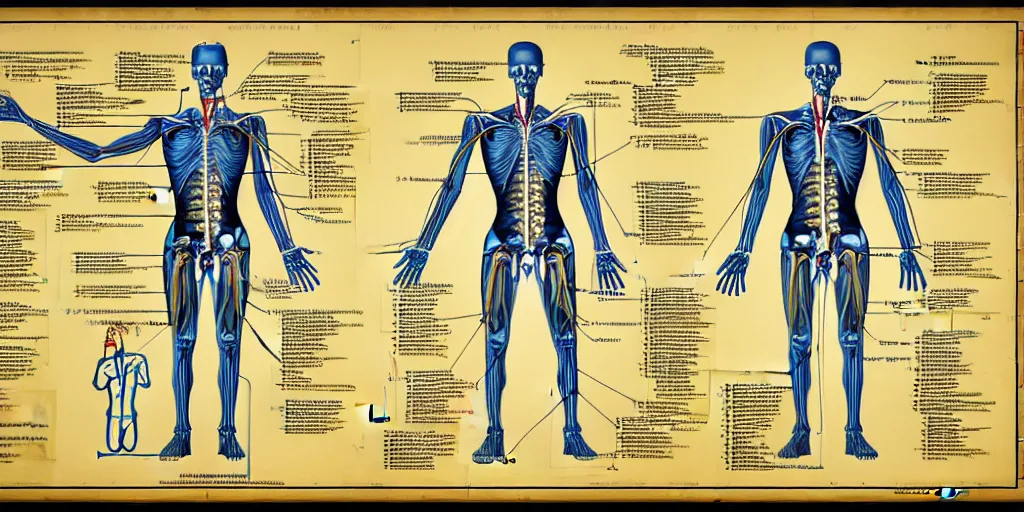 Image similar to technical diagram blueprint of anthropomorphic anatomical sip technician, performance enhanced salesman anatomy, snake oil sip tech technical blueprint plan