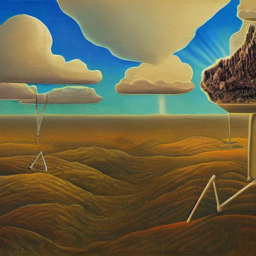 Prompt: the worst day ever, surrealist landscape painting