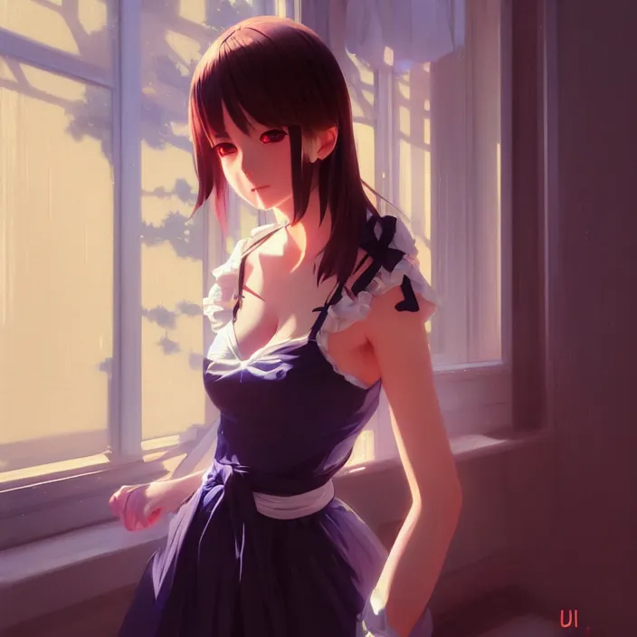 Image similar to a potrait of anime girl, my dress up darling anime, fine details, night setting, realistic shaded lighting poster by ilya kuvshinov katsuhiro, artgerm, jeremy lipkin and michael garmash and nixeu, unreal engine 5, radiant light, detailed and intricate environment