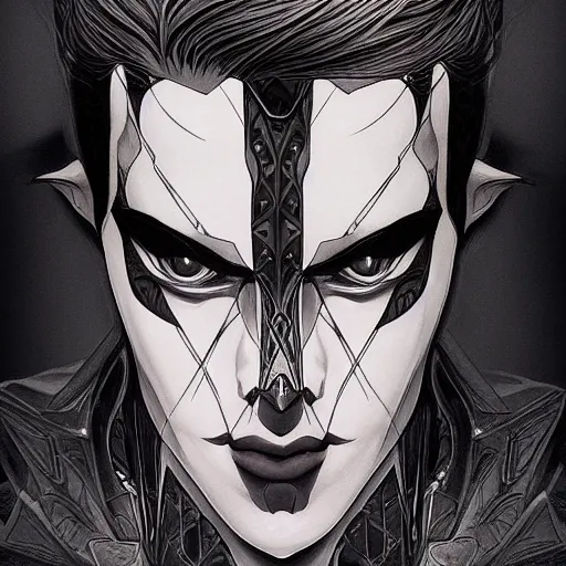 Image similar to caius the shadow monarch, beautiful, detailed symmetrical close up portrait, intricate complexity, in the style of artgerm and ilya kuvshinov, cel shaded