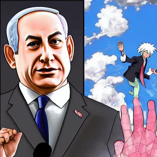 Prompt: photo of Benjamin Netanyahu, anime style