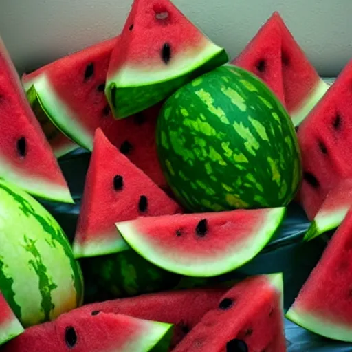 Image similar to watermelon as an evil monster