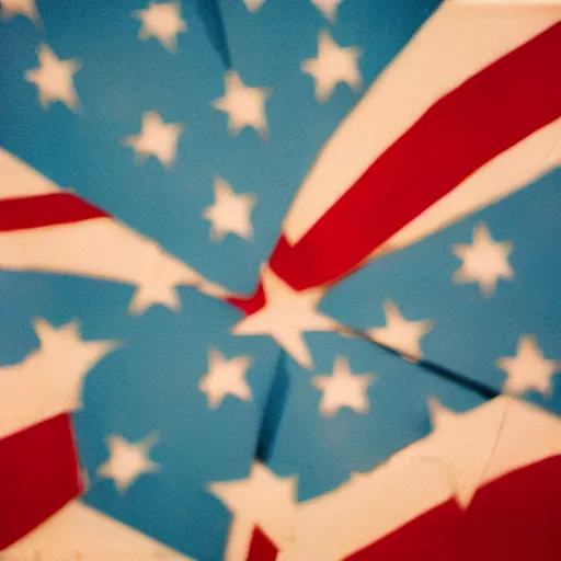 Prompt: cardboard art of the american flag, cinestill, 800t, 35mm, full-HD