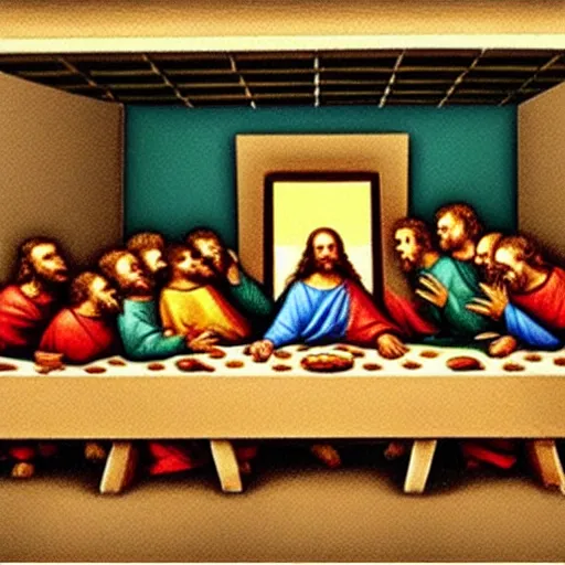 Image similar to the last supper at mcdonalds